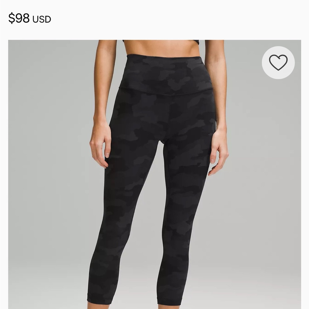 Lululemon Align High Rise Crop 23” black camo leggings
